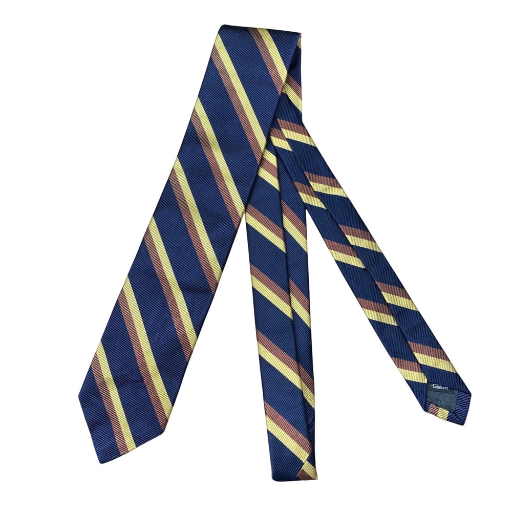 Robert Talbott Silk Repp Tie Striped Mens Blue Stripe Vintage Preppy Classic